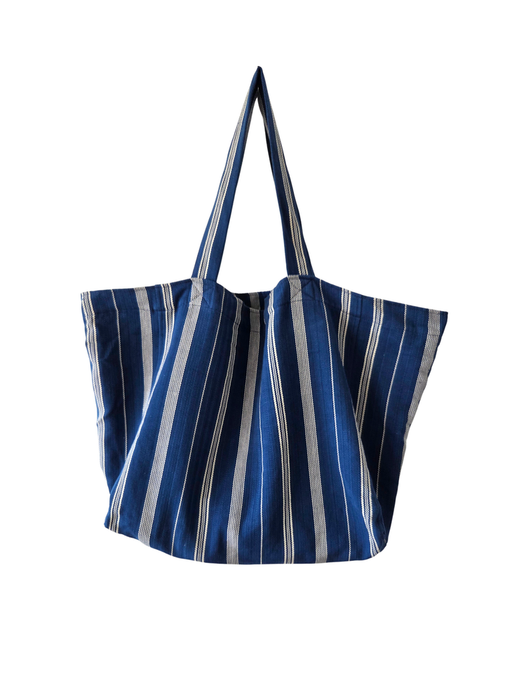 Tote Bag Large Cotton TSIAME (royal blue / beige)