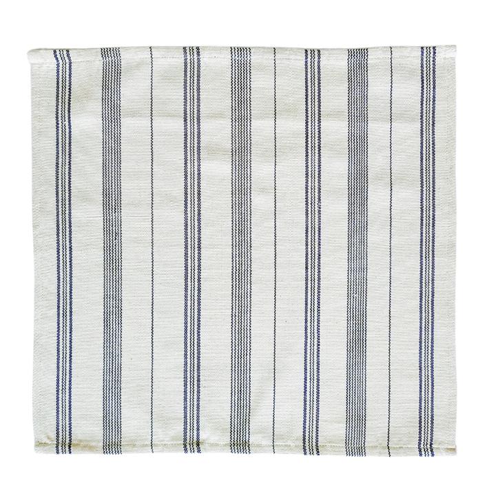 Napkin handwoven TSIAME (off-white, royal blue) - Set of 2