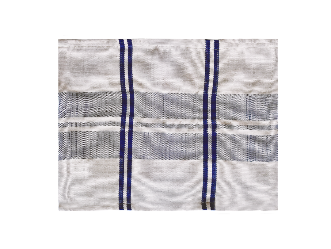 Placemat handwoven ANLOGA (off-white, royal blue)