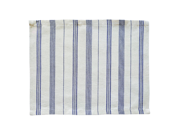 Placemat handwoven TSIAME (off-white, royal blue)