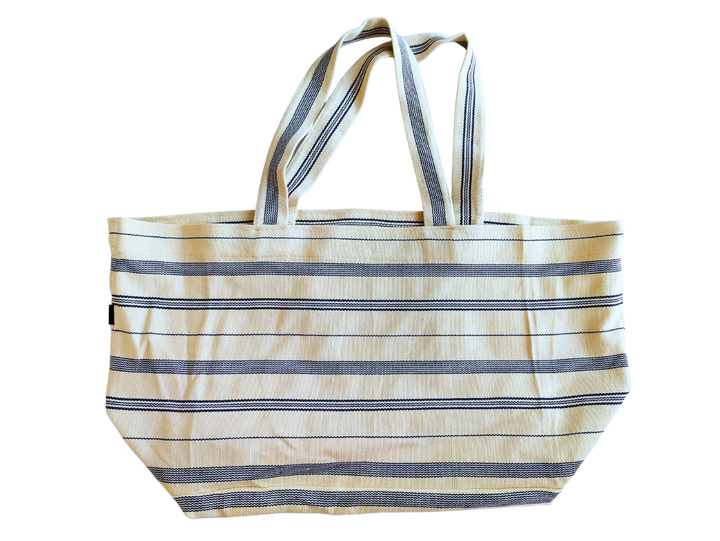 Tote Bag Large Cotton TSIAME (beige / royal blue)