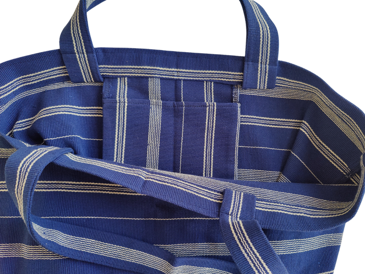 Tote Bag Large Cotton TSIAME (royal blue / beige)
