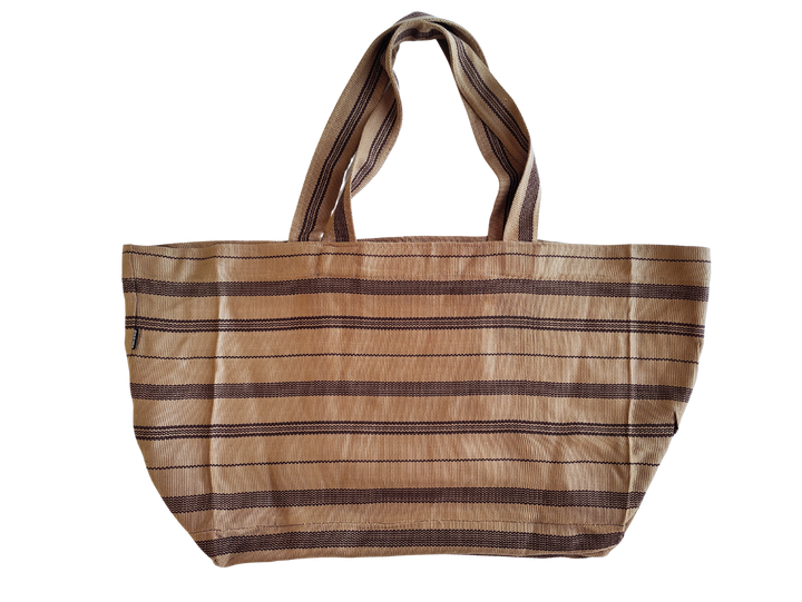 Tote Bag Large Cotton TSIAME (light brown / coffee brown)