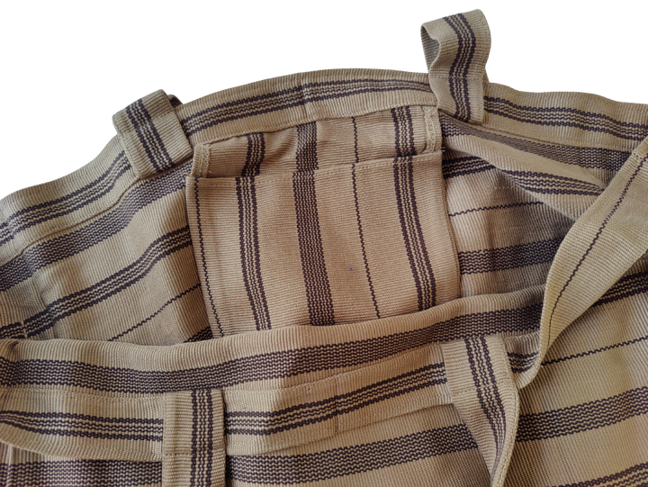 Tote Bag Large Cotton TSIAME (light brown / coffee brown)